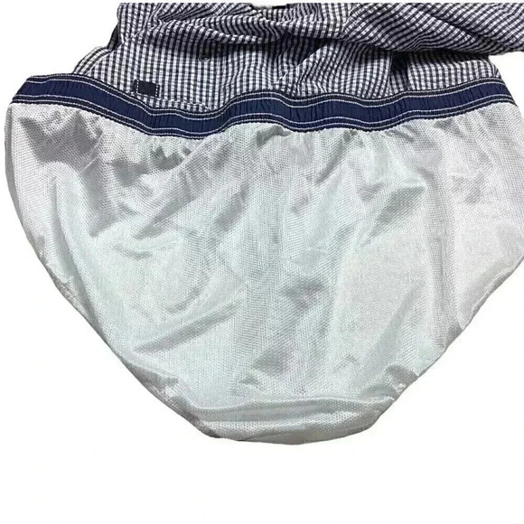 Lands End Mens XXL Seersucker Swim Trunks Shorts Blue White Cotton Blend Plaid - Picture 6 of 7